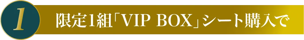 1.限定1組「VIP BOX」シート購入で